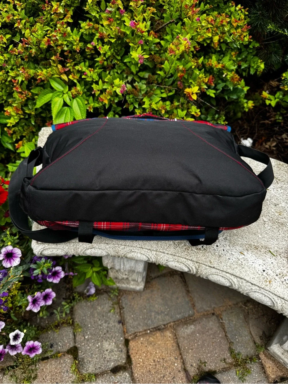 NWOT High Sierra Red and Navy Plaid Messenger Bag